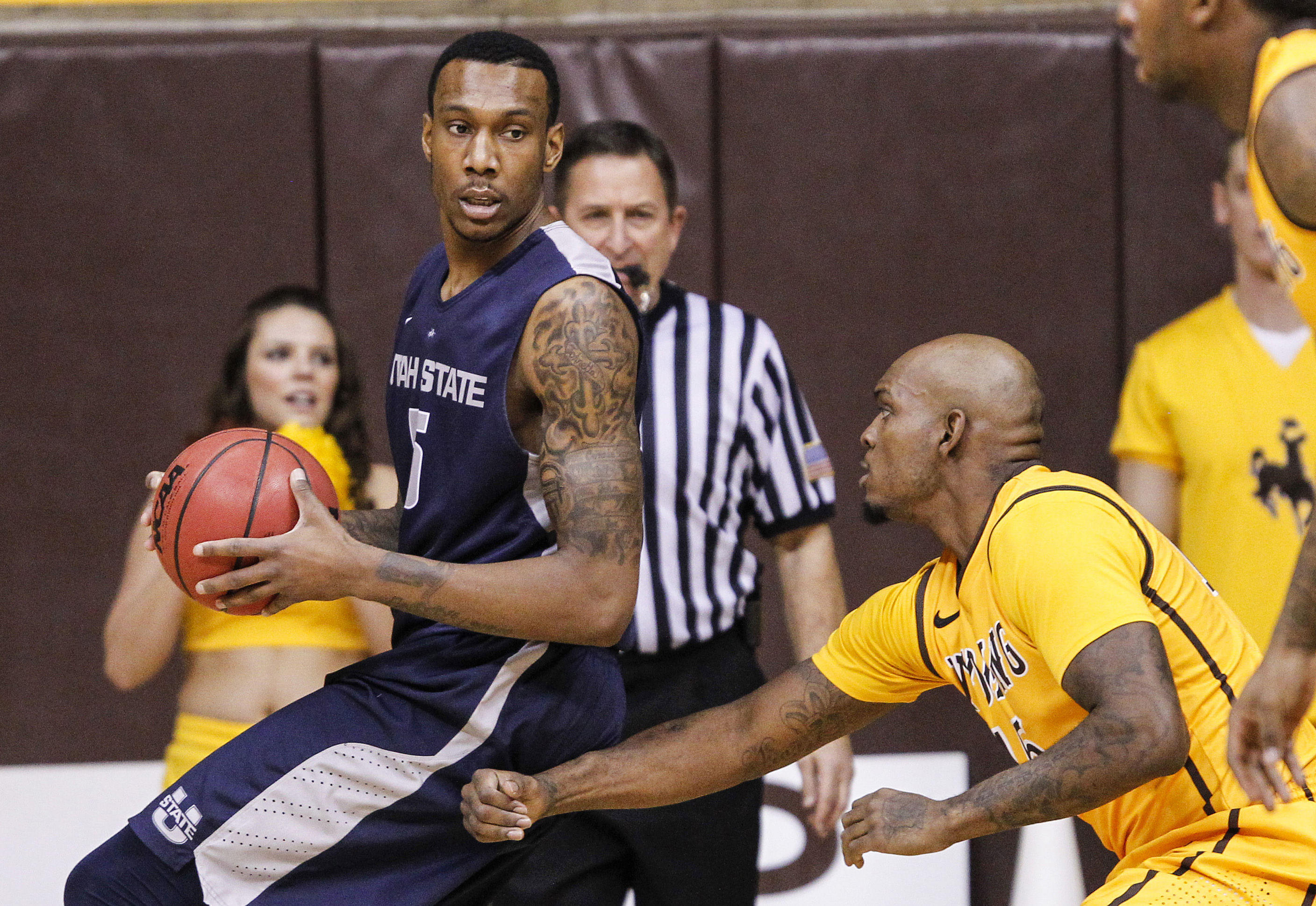 Jarred Shaw during a game for Utah State. (Credits: IMAGN)